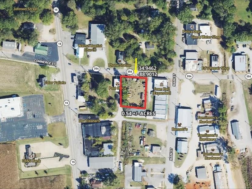 0.54 Acre Commercial Lot in Tippah County at 70 HWY 354 in Walnut, MS