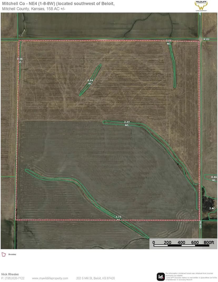 Mitchell County, KS Land For Sale | NE4 (1-8-8W)