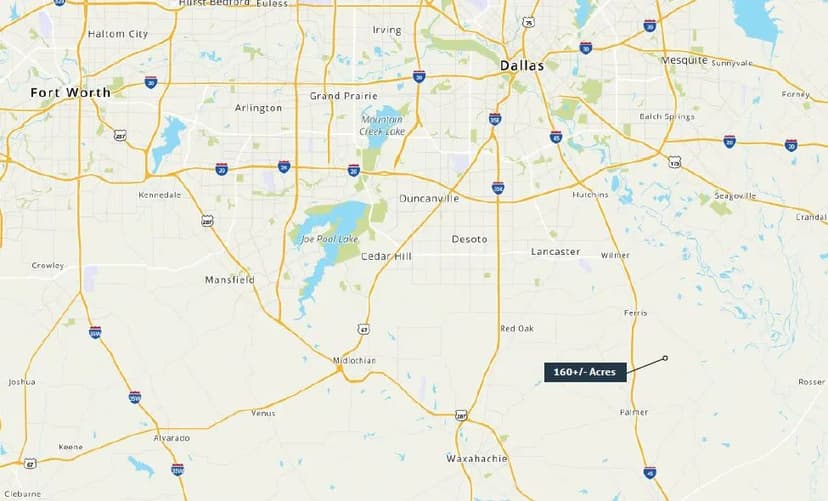 PRICE REDUCED: 160+/- Acre Investment/Development Site in Ferris, TX