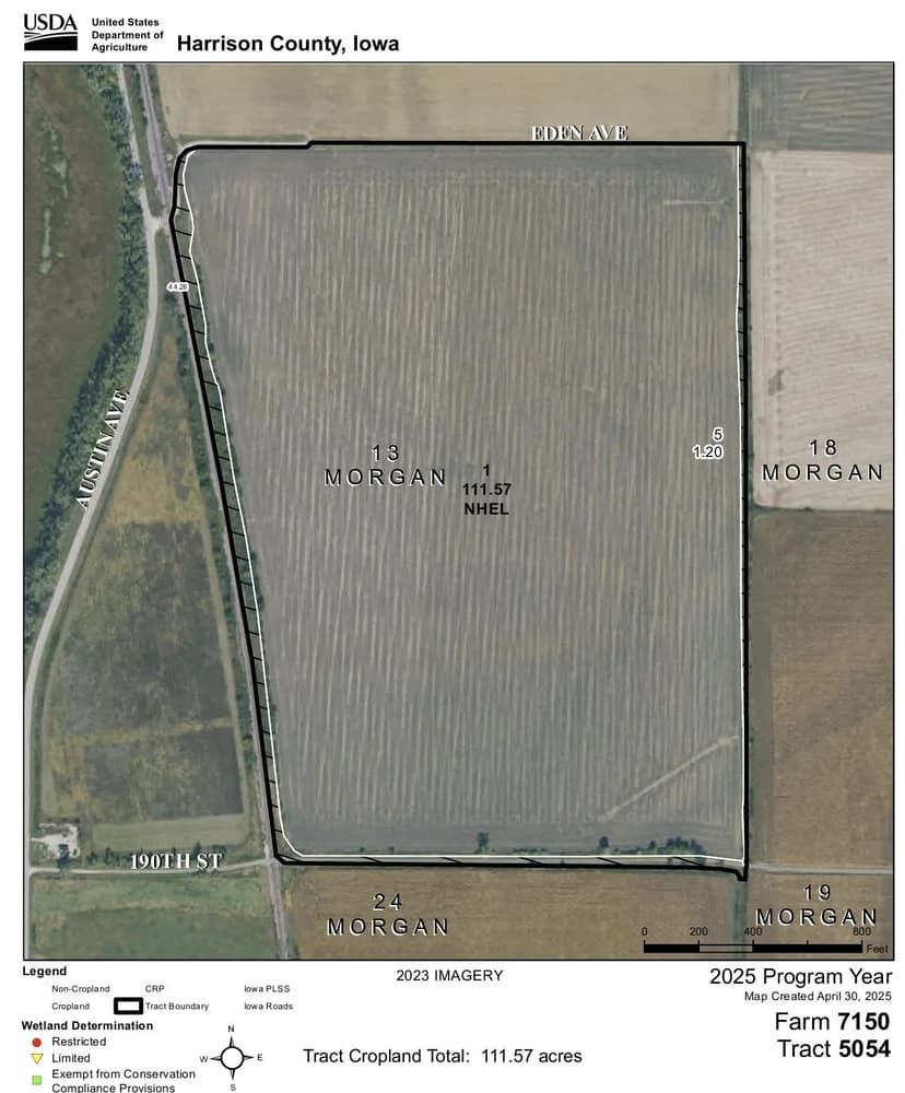 UNDER CONTRACT - 112 acres m/l Harrison County Iowa