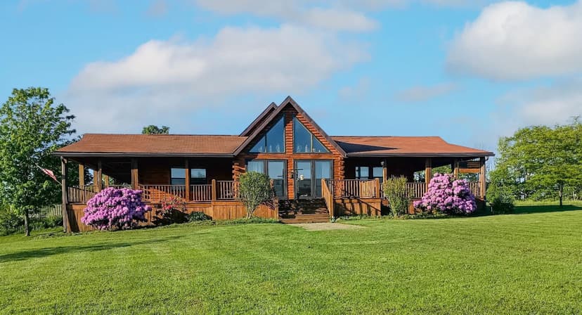 Log Home with 4 Bay Garage on 16 acres in Belmont NY 5675 Ackerman Hill Rd