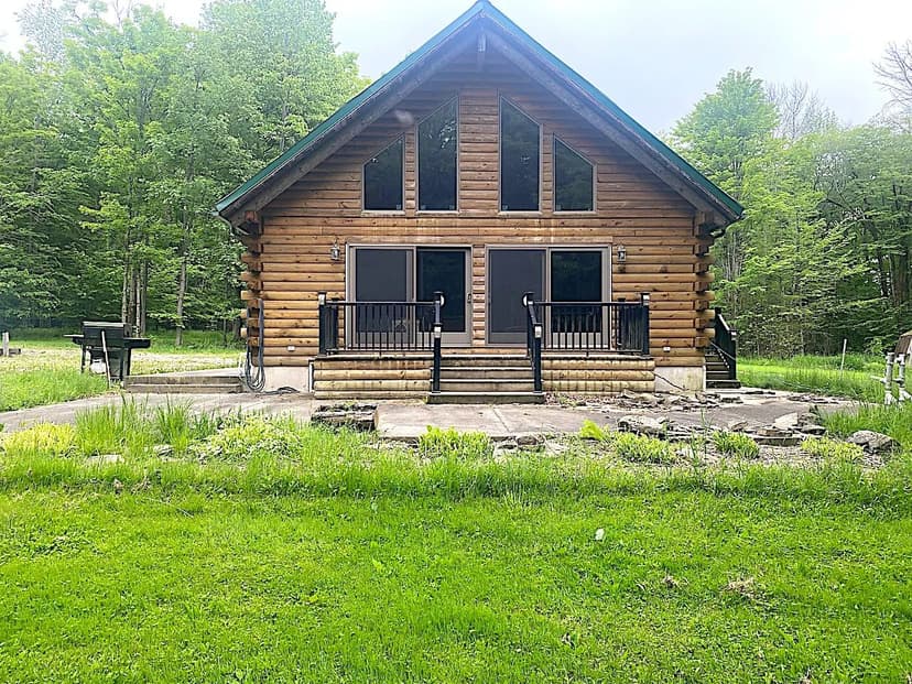 86 acres Log Home with 2 Garages and a Pond in Scio NY 3656 Putt Brook Rd