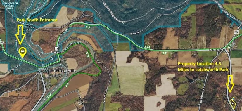 4.1 acre Building Lot near Letchworth State Park with Stream and Views in Hunt NY State Route 70