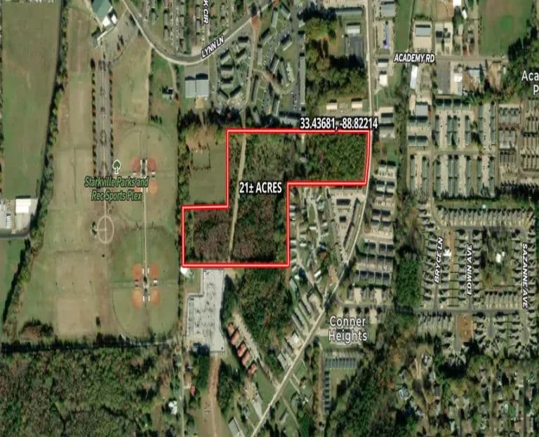 21 Acre Dually Zoned Property in Oktibbeha County in Starkville, MS