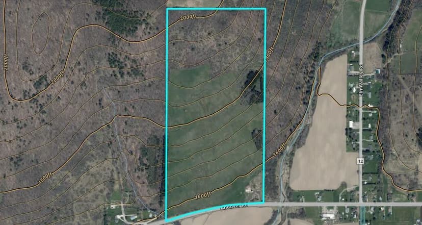 89 acres Open Fields and Timberland with Valley Views in Wellsville NY Andover Road