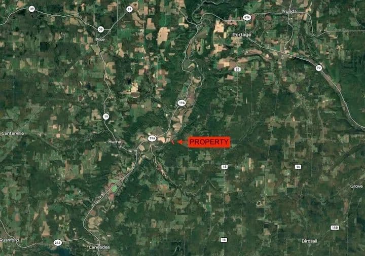 4 acre Building Lot and Recreational Land bordering the Genesee River in Fillmore NY County Rd 27b