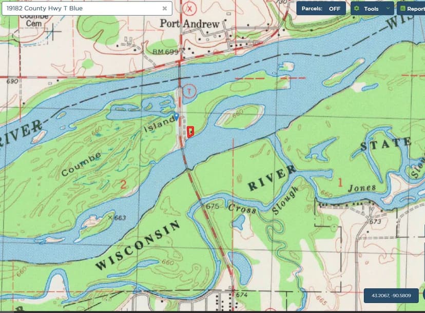 Island Property, On the Wisconsin River, Blue River, Grant County WI