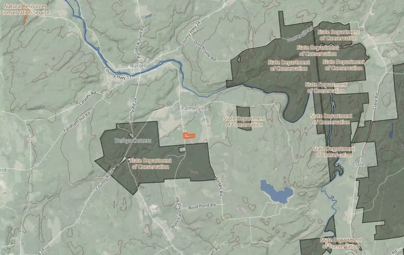 8 acre Building Lot Pond and Views Russell NY