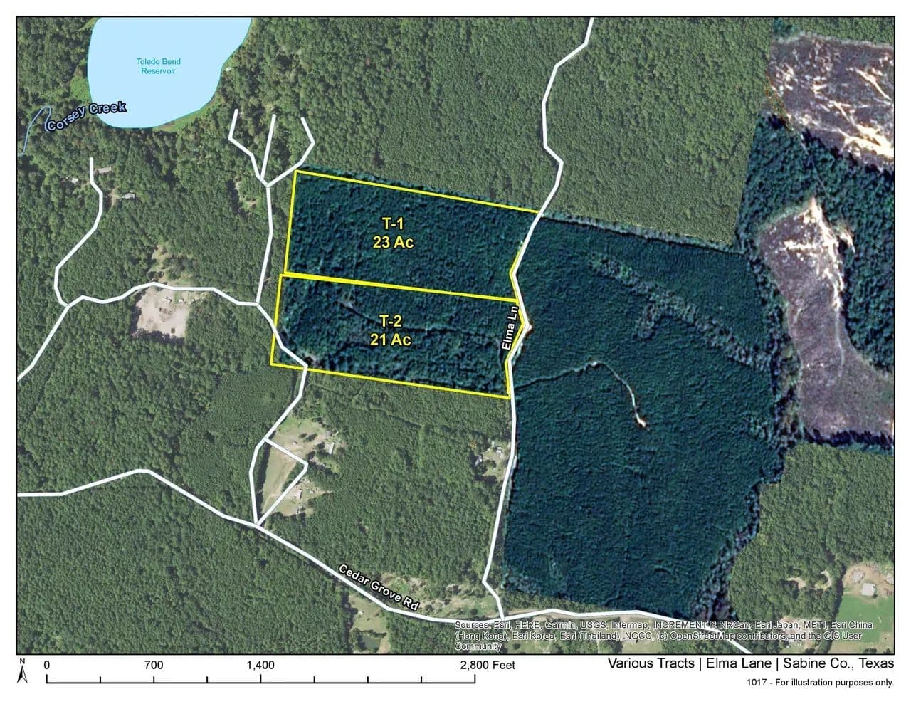 21 acres | T-2 | Elma Lane | 1017 - Milam, Texas, 75948