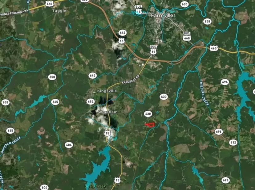 Farmville Acres: 27.2+/- acres of unimproved, recreational land convenient to Farmville, VA!