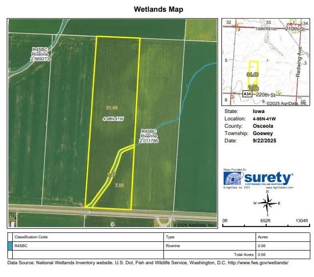 40 Acres of Osceola County, IA Farmland