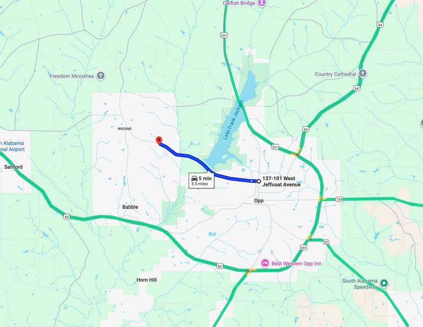 A Home on 53.57 Acres in Covington County, AL 