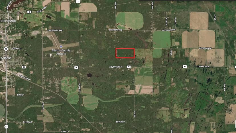 80-acre timber tract in Adams County