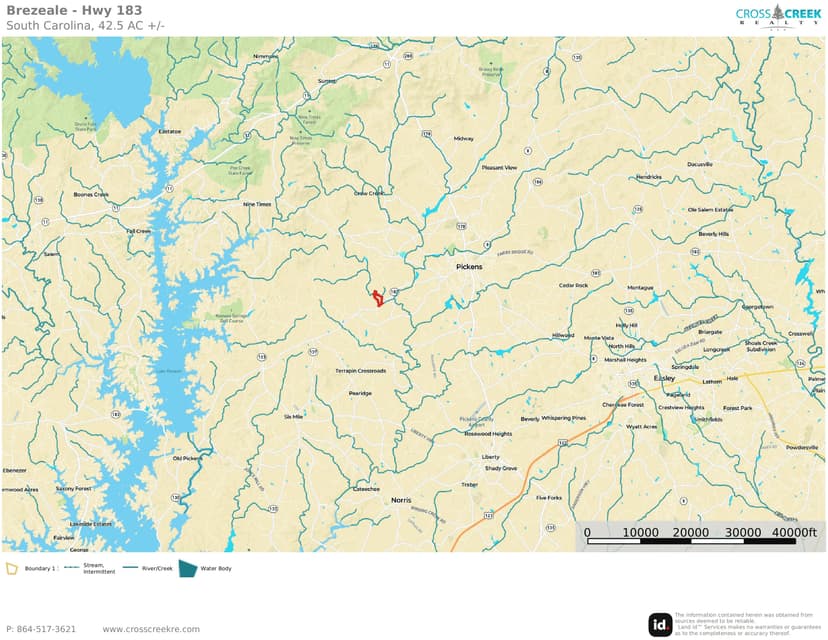 +/- 43 Acres on Highway 183 in Pickens, SC 29671
