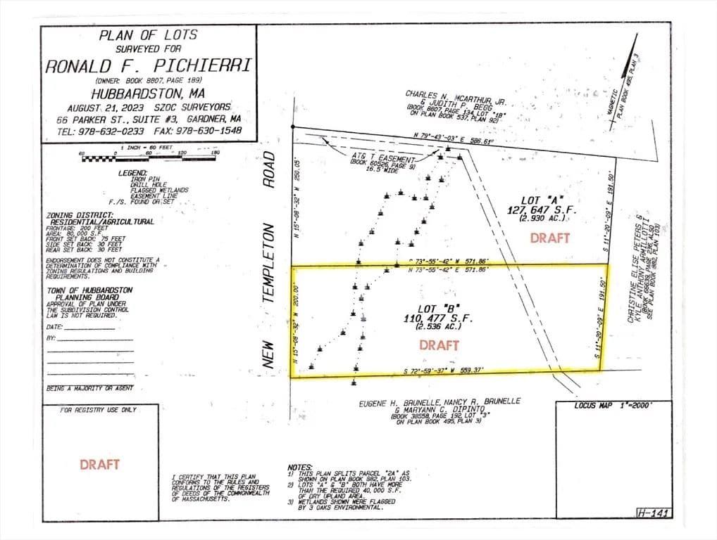 Vacant Land in Hubbardston - Hubbardston, Massachusetts, 01452