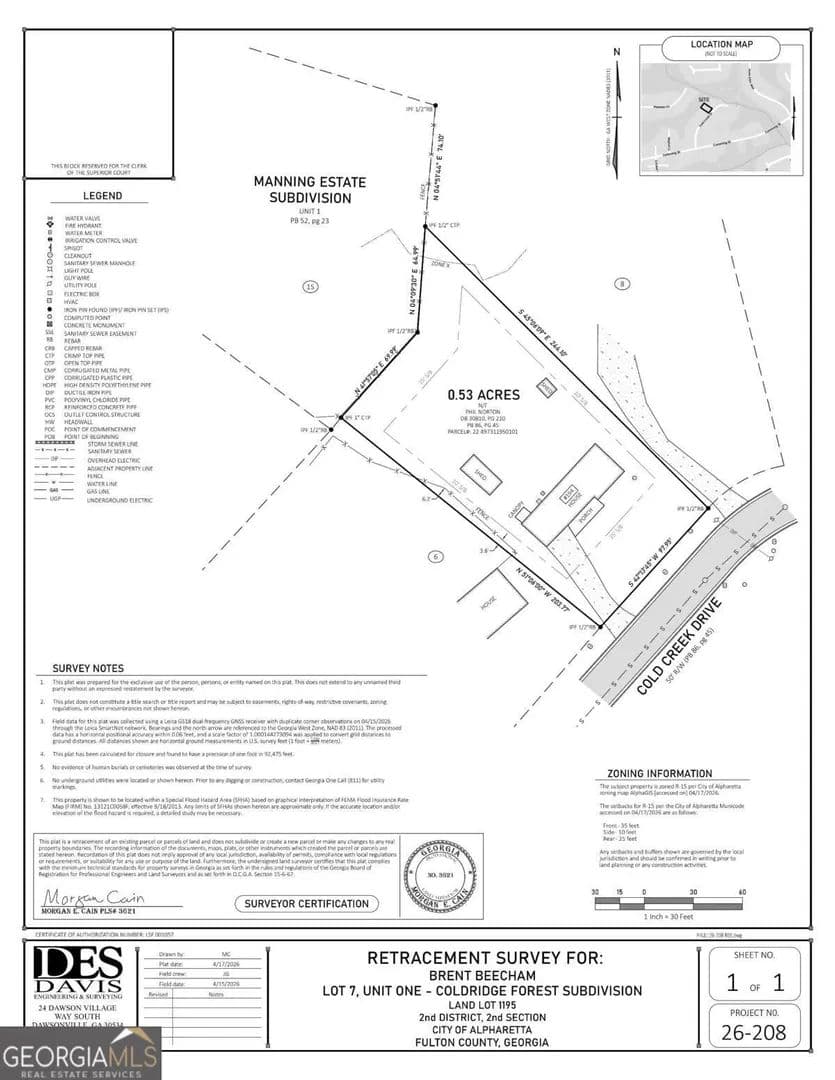 0.59 Acres of Land for Sale in Alpharetta, GA - Alpharetta, Georgia, 30009