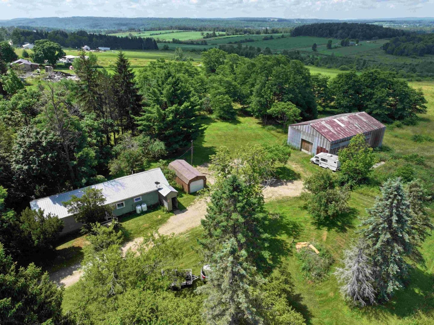 85 acres Recreational Land and Hunting Land with Home and Barn in Sherman NY 2771 Route 76 - Sherman, New York, 14781