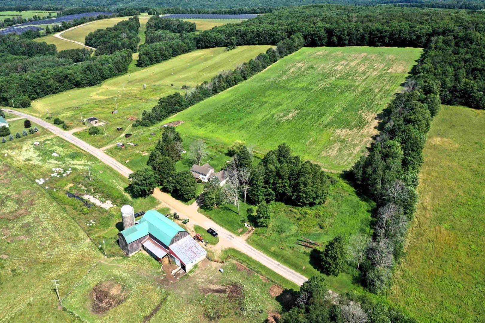 122 acre Dairy Farm with Large Home, Barn, Farmland, and Stream in Independence NY 1406 Hallsport Independence Rd - Andover, New York, 14806