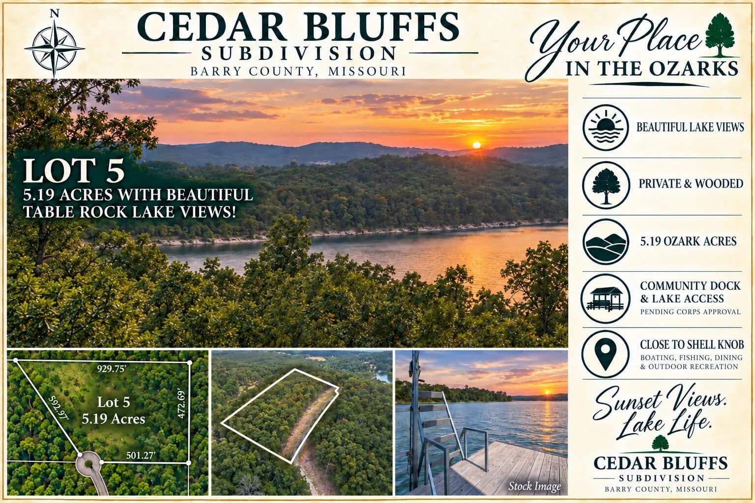 5.19 Acres of Land for Sale in Shell Knob, MO - Shell Knob, Missouri, 65747
