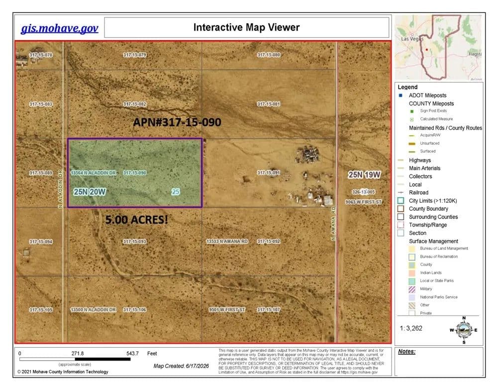 5 Acres of Land for Sale in Dolan Springs, AZ - Dolan Springs, Arizona, 86441