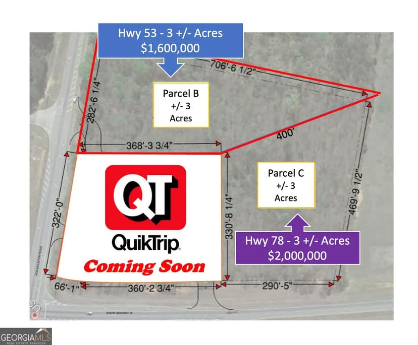 Property from 6601 Hog Mountain Hwy - Hwy 53 #PARCEL B - KW