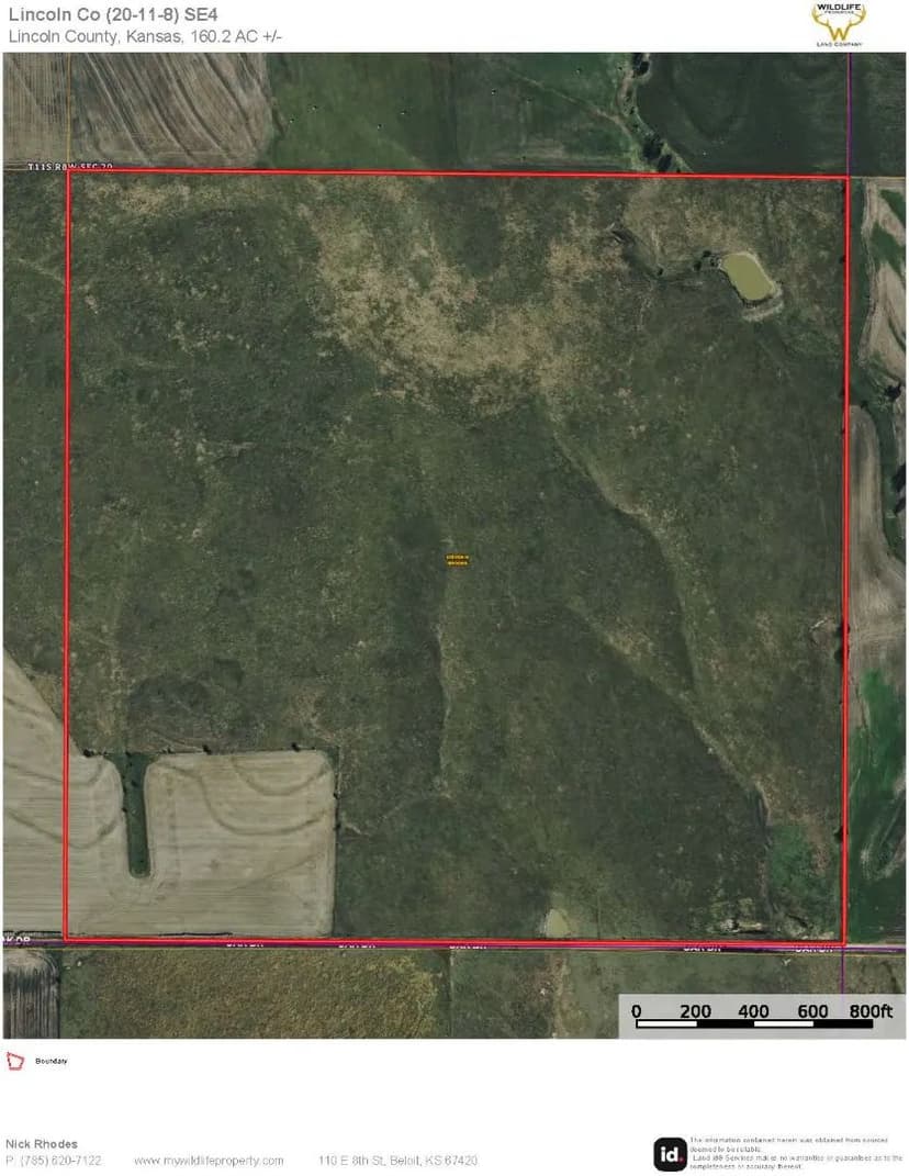 Lincoln County, KS Land For Sale | (20-11-8W) SE4 – 160 Acres