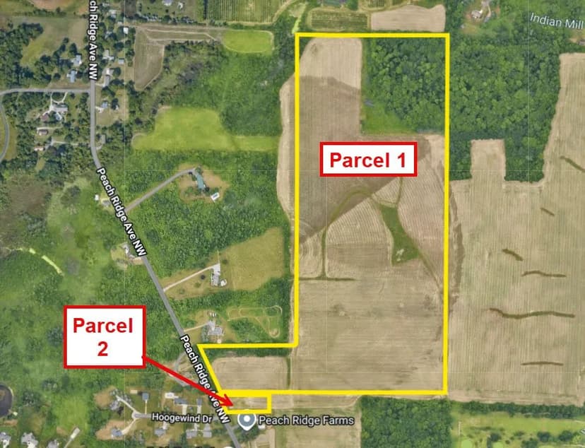 75 Acres of Agricultural Land in Grand Rapids, MI Offered in 2 Parcels, Sold Together or Separately