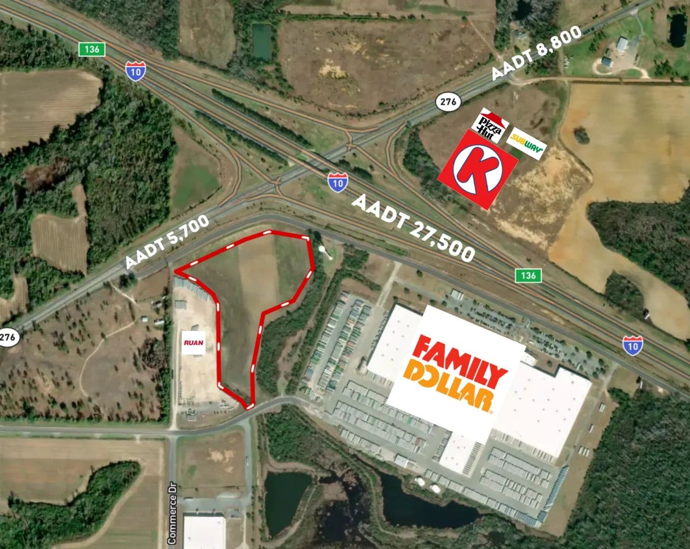 12.0 Acres of Commercial & Mixed-Use Land off Exit 136 I-10- 16 - Marianna, Florida, 32448