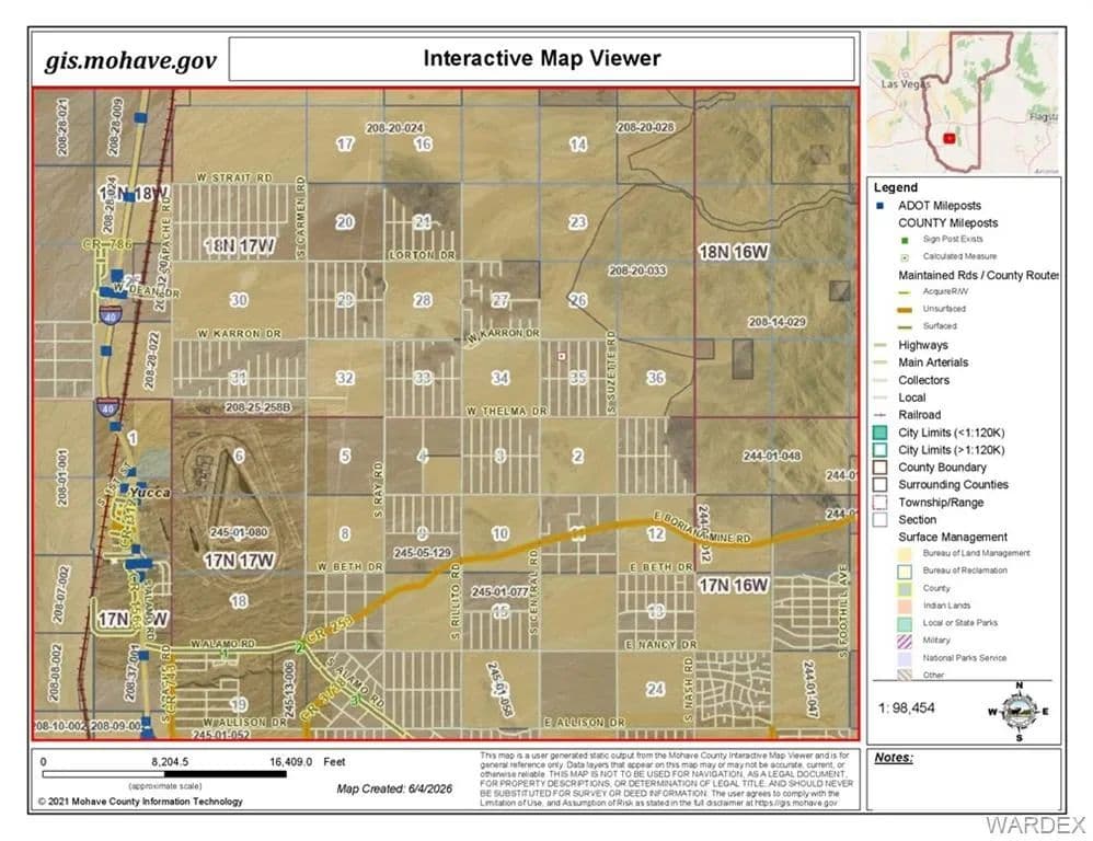 Land -Single Family Acreage in Yucca - Yucca, Arizona, 86438