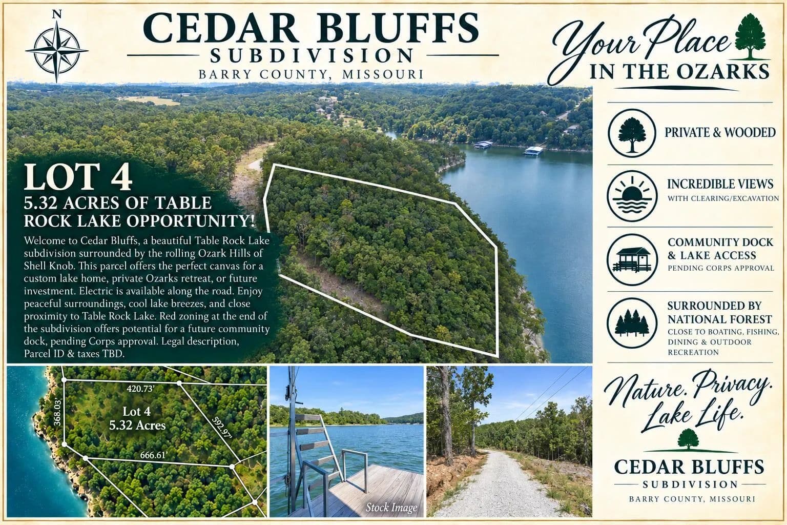 5.32 Acres of Land for Sale in Shell Knob, MO - land for sale