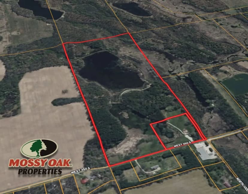 68 +/- ACRES - 11899 E 350 S 57, Pierceton, IN 46562 - 768 Sq ft home, 2 beds 1 bath - Noble County - Land For Sale