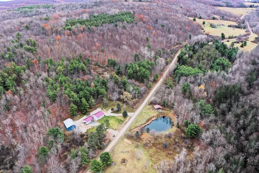 House with Garage, Shop and Pond on 32 acres in Hornell NY 911 Purdy Hill Rd