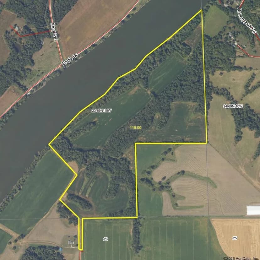 118 acre m/l Riverfront property near Town