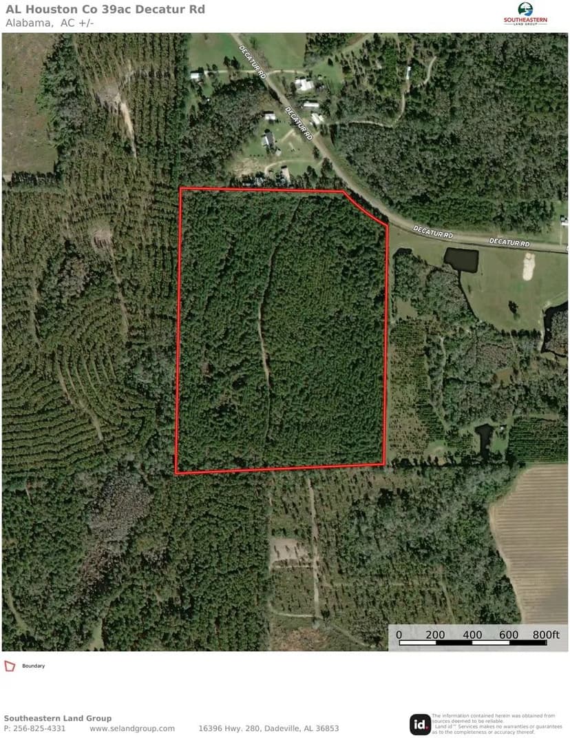 Land for Sale-Houston Co AL Decatur Rd 39+/- ac Pine Plantation/Homesite