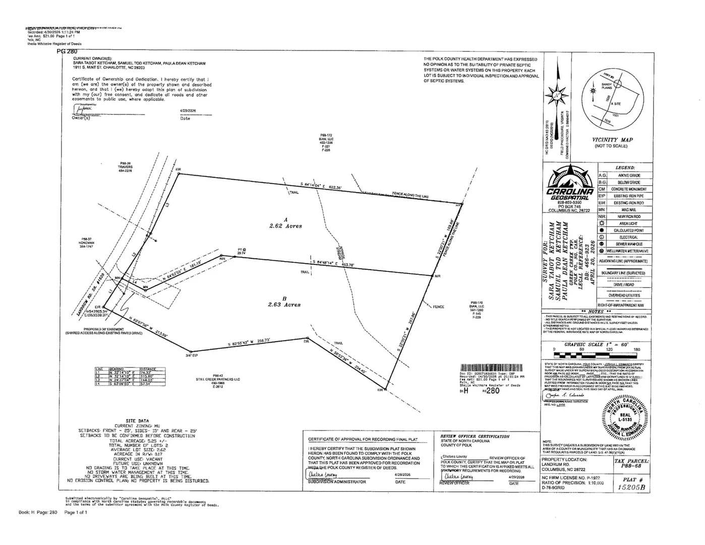 5.25 Acres of Land for Sale in Columbus, NC - Columbus, North Carolina, 28722