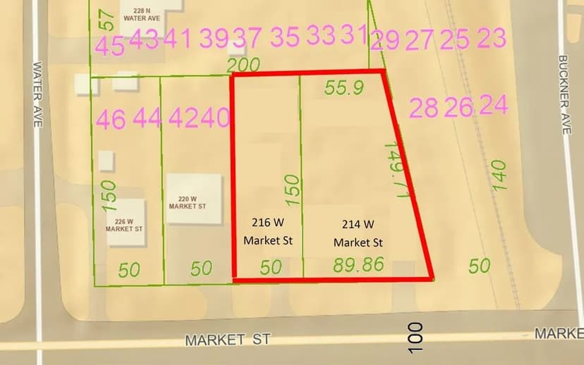 Property from 214 & 216 W Market Street - KW
