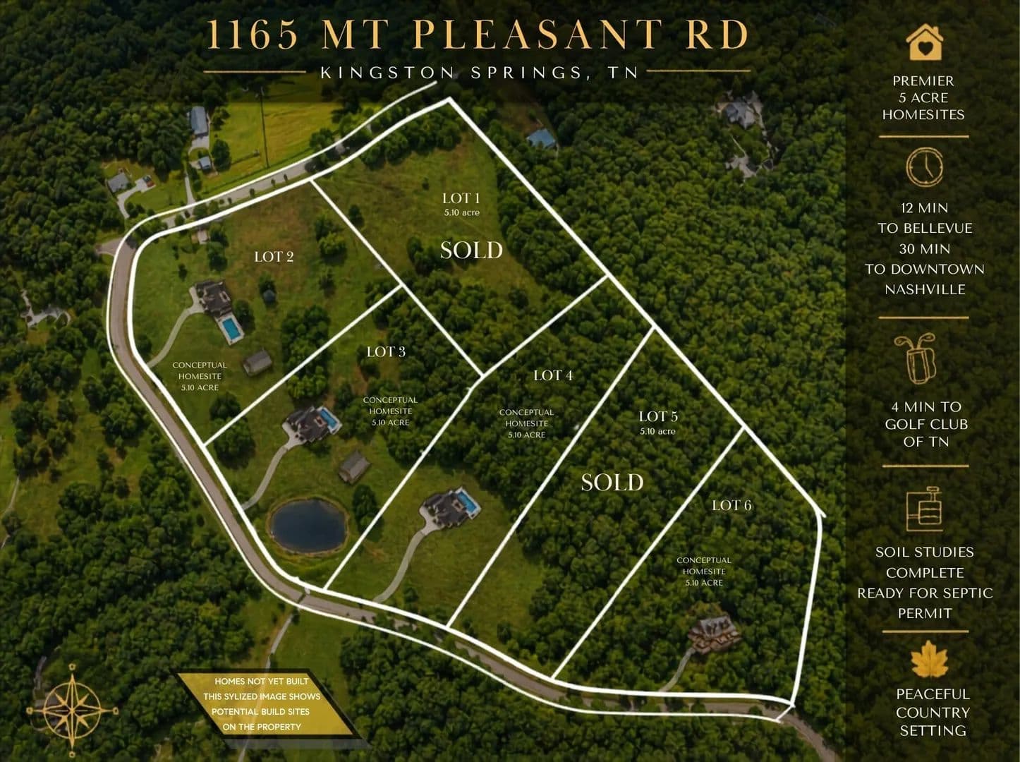5.1 Acres of Land for Sale in Kingston Springs, Tennessee - Kingston Springs, Tennessee, 37082