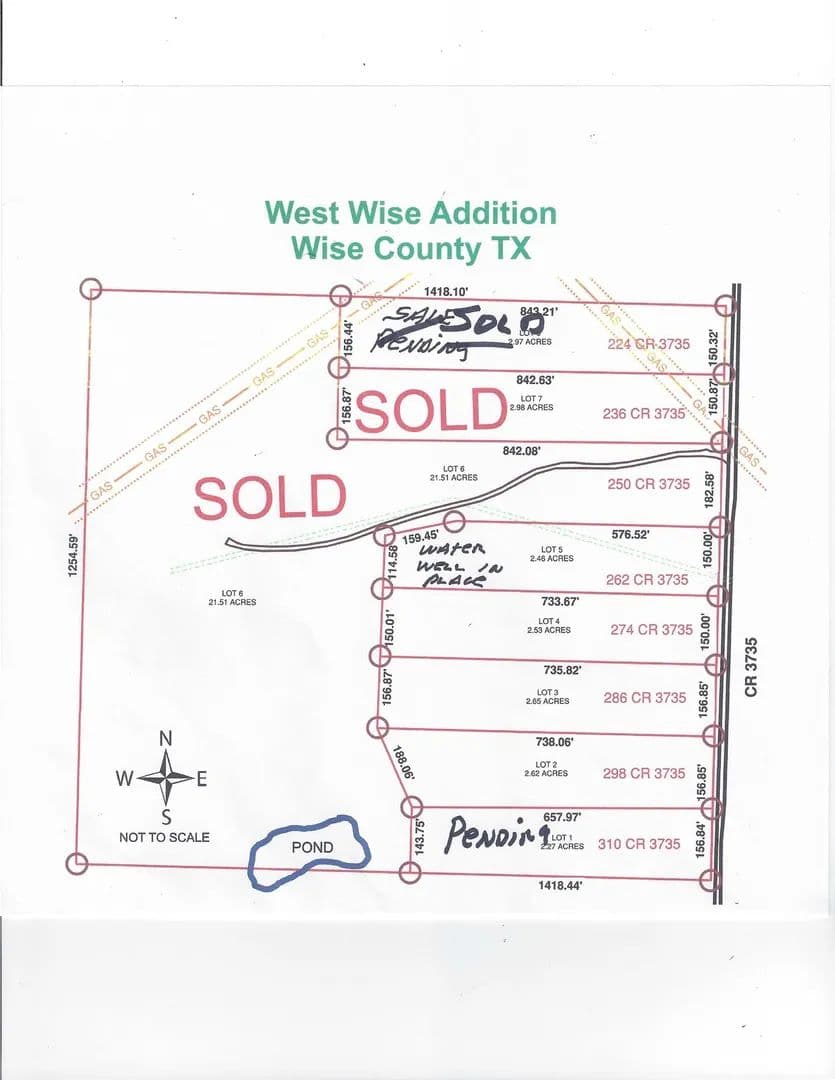 Property from 274 County Road 3735 Road - KW - Bridgeport, Texas, 76426