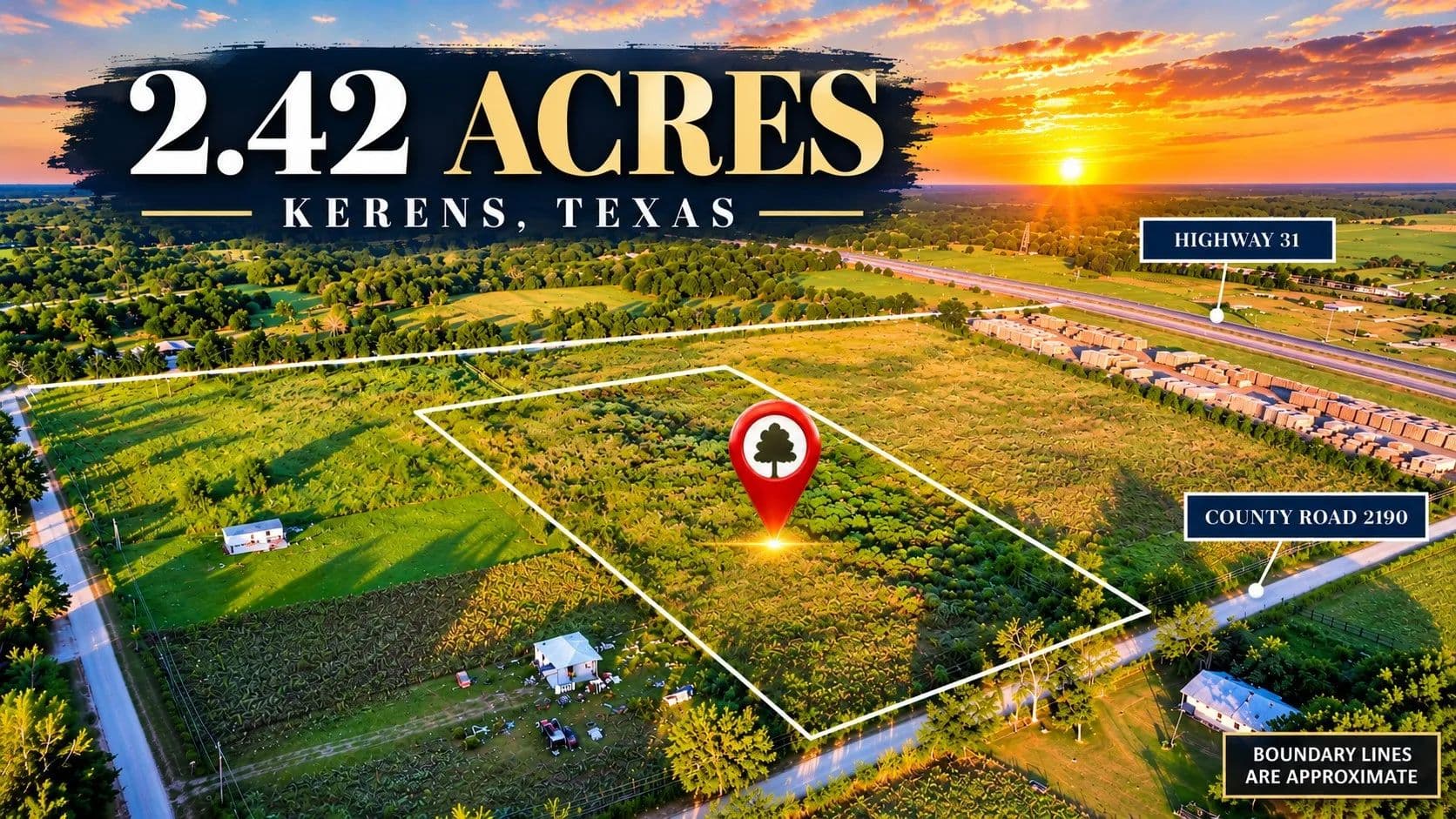 2.42 Acres of Land for Sale in Kerens, TX - Kerens, Texas, 75144