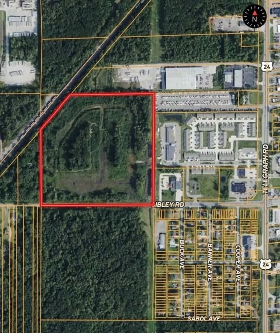 Vacant 38.1 acres Sibley Road @ Telegraph, Brownstown MI - Brownstown, Michigan, 48174