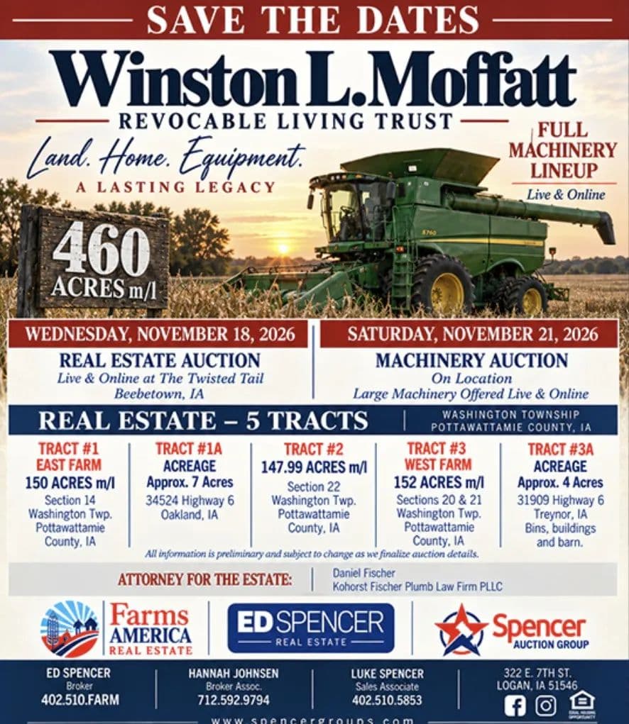 460 acres  m/l Pottawattamie County Iowa Land Auction - Treynor, Iowa, 51575
