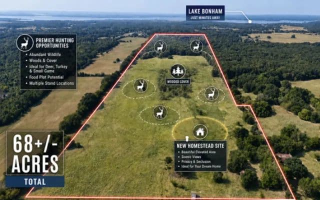 68± Acres Near Lake Bonham | Bonham, Texas - Bonham, Texas, 75418