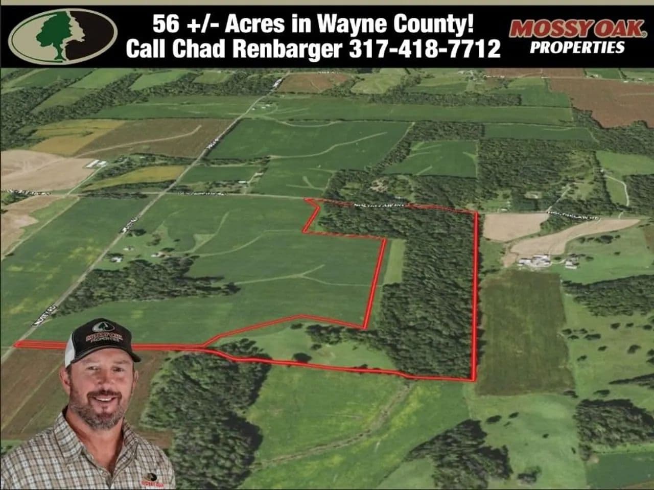 56-Acre Scenic Property in Wayne County, IN - Milton, Indiana, 47357