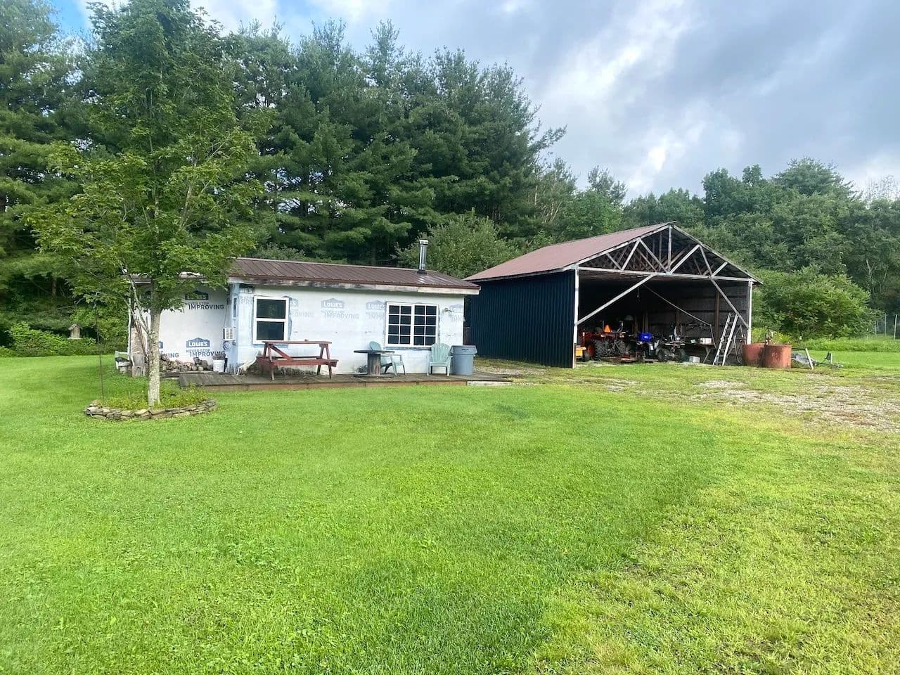 50 acre Hunting and Recreational Property with Camp and Pole Barn in Angelica NY 6218 Feathers Creek Rd - Angelica, New York, 14709