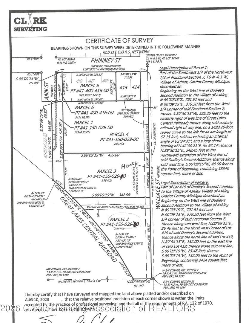 Vacant Land in Ashley - Ashley, Michigan, 48806