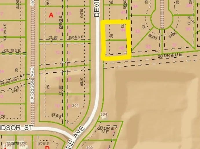 Property from Lots 44 & 45 Block B - KW