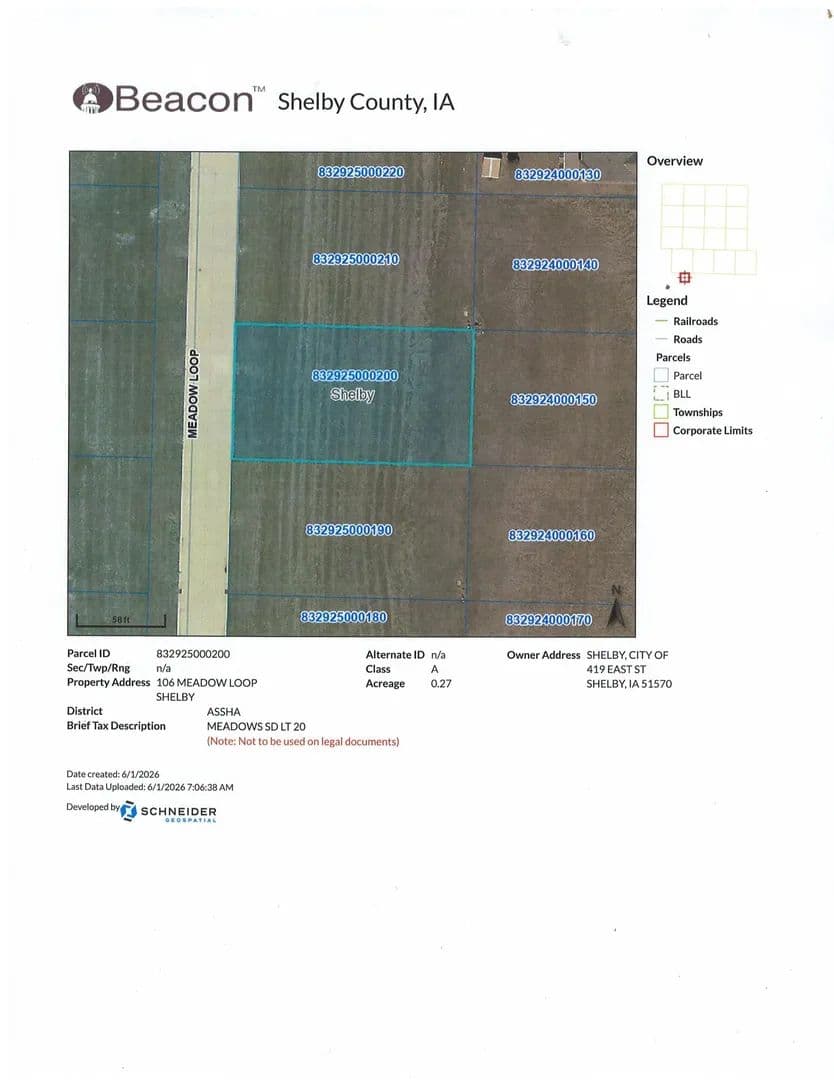 0.27 Acres of Land for Sale in Shelby, Iowa - Shelby, Iowa, 51570