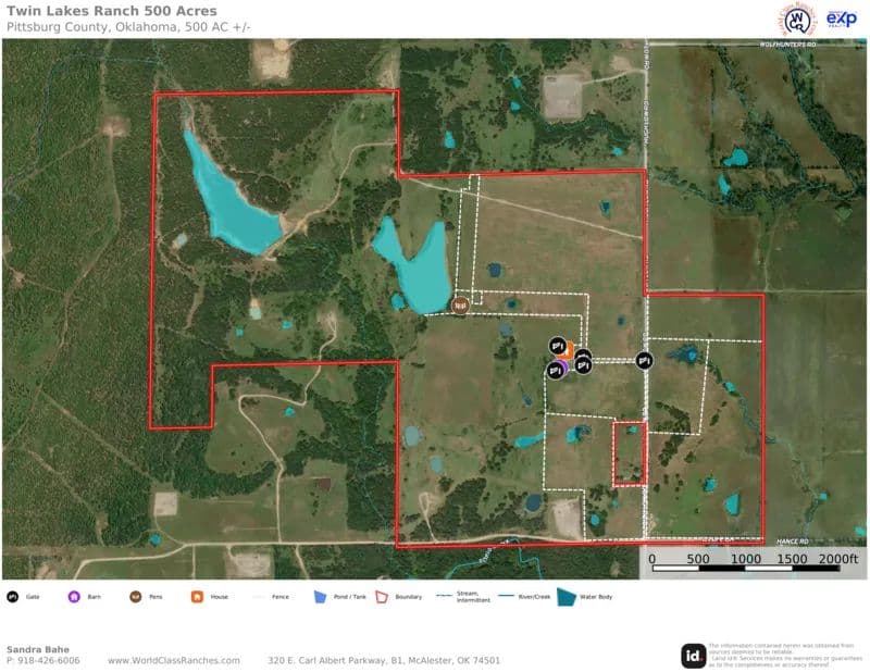 Twin Lakes Ranch 500 Acres - Mcalester, Oklahoma, 74501
