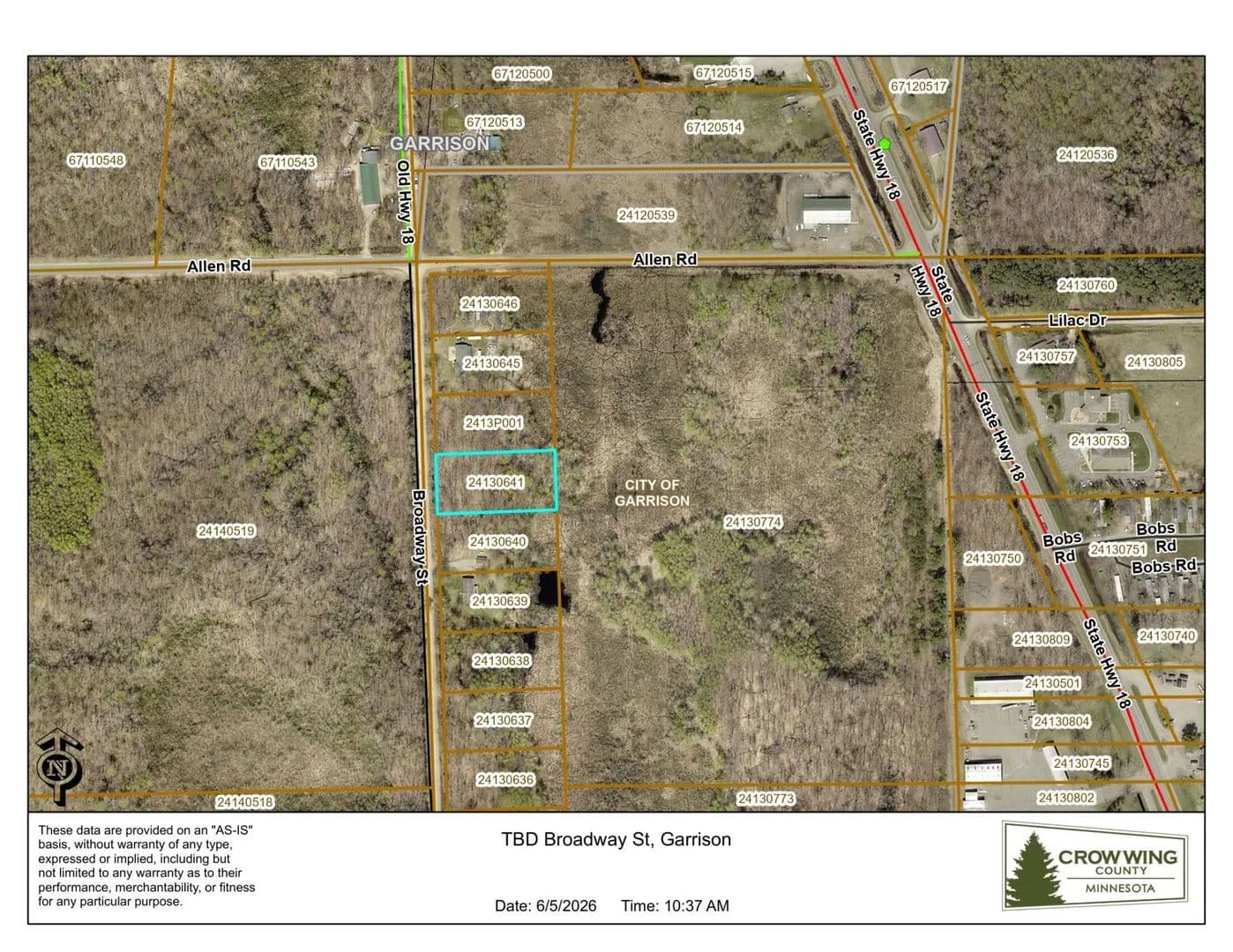 Property from TBD Broadway St. - KW - Garrison, Minnesota, 56450