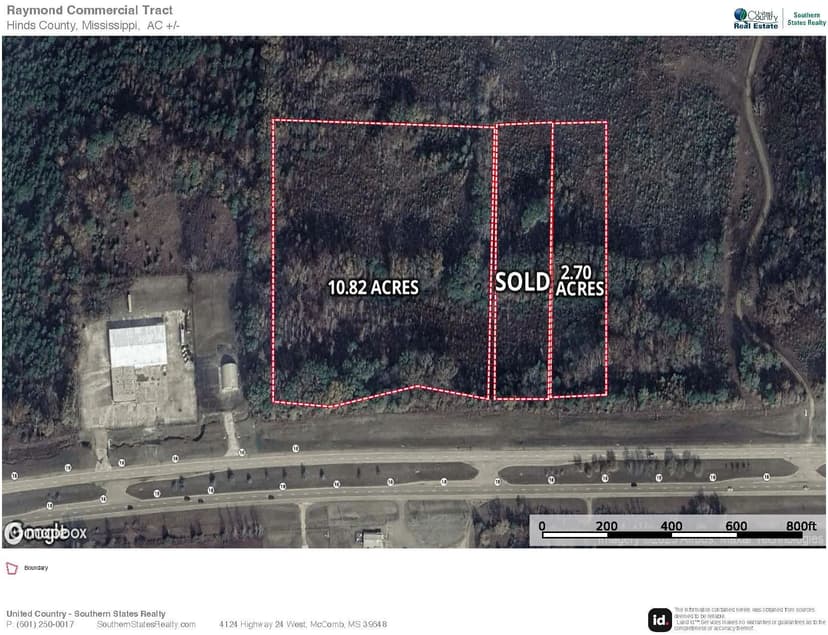 10.82 Prime Commercial Property in Raymond, MS